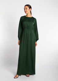 Pleated Abaya Green