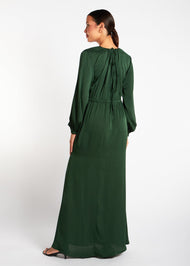 Pleated Abaya Green