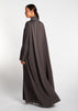 Pleated Open Abaya Charcoal