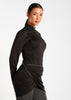 Detach Wrap Swim Top Black & Olive