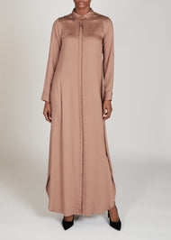 Single Placket Abaya Umber