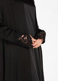 Black Orchid Open Abaya | Abayas | Aab Modest Wear