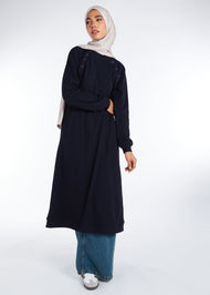 Ribbed Button Midi Navy | Midis & Tops | Aab Modest Wear