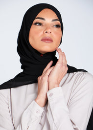 Black Crepe Hijab