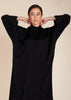 Rib Neck Kaftan Black