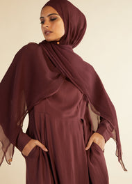 Burgundy Chiffon Silk Hijab | Hijabs |  Aab Modest Wear