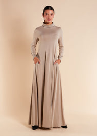 Seam Flared Abaya Cashmere - Final Sale