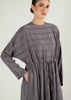 Self Print Batwing Abaya Grey