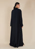 Self Print Open Abaya Black - Final Sale
