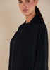 Self Print Open Abaya Black - Final Sale