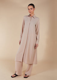 Shirt Dress Co-Ord Beige