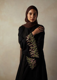 Black Thistle Open Abaya