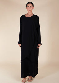 Crossover Abaya Black