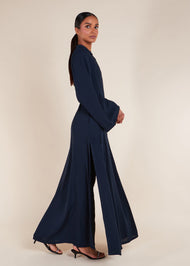 Side Tie Maxi Navy
