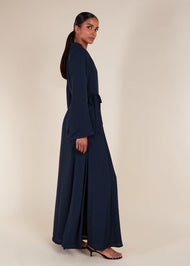 Side Tie Maxi Navy