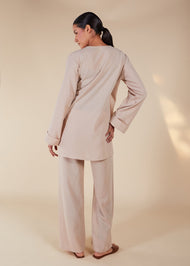 Side Wrap Co-Ord Beige - Final Sale