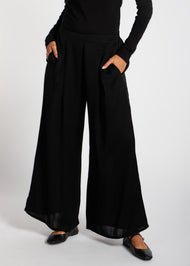 Single Pleat Trousers Black