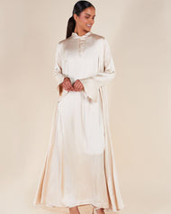 Slim Sleeve Abaya Cream