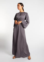Soft Crinkle Abaya Grey - Final Sale
