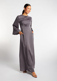 Soft Crinkle Abaya Grey