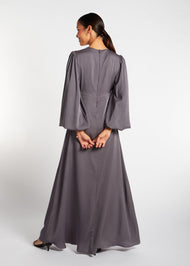 Soft Crinkle Abaya Grey - Final Sale