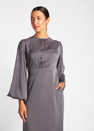 Soft Crinkle Abaya Grey