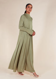 Soft Satin Abaya Olive