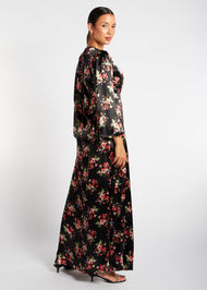 Soft Satin Floral Maxi