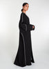 Black Cotton Open Abaya