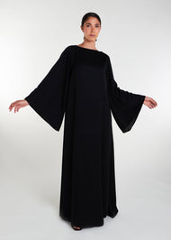 Bell Sleeve Abaya Black