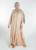 Self Print Satin Open Abaya