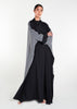 Contrast Print Open Abaya