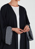 Chequered Cuff Open Abaya