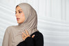 Taupe Ribbed Jersey Hijab - Final Sale