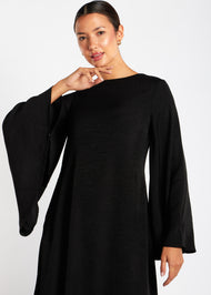 Textured Fan Sleeve Abaya