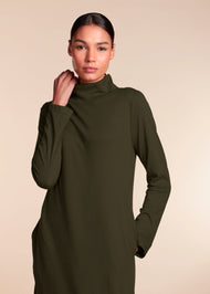 Turtle Neck Maxi Olive - Final Sale