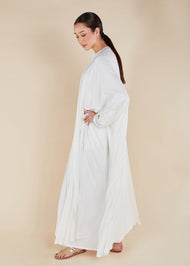 Twill Open Abaya White