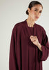 Two Piece Open Abaya With Slip Berry