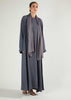 Two Piece Open Abaya With Slip Dusty Blue