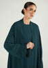 Two Piece Open Abaya With Slip Teal