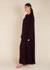 Two Piece Open Abaya with Slip Aubergine