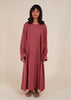 Girls Two Piece Open Abaya With Slip Tea Pink