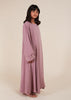 Girls Two Piece Open Abaya With Slip Rose