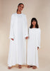 Two Piece Open Abaya With Slip White