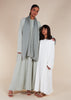 Two Piece Open Abaya With Slip Mint