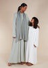 Two Piece Open Abaya With Slip Mint