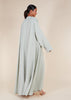Two Piece Open Abaya With Slip Mint