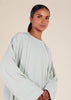 Two Piece Open Abaya With Slip Mint