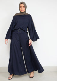 Full Flare Trousers Navy