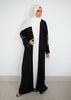 Black Cotton Open Abaya